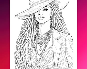 Black Woman Coloring Page: Afro Style Printable (PDF Download)