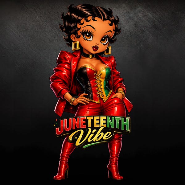 Black Betty Boop PNG, Afro PNG, Juneteenth Digital Download