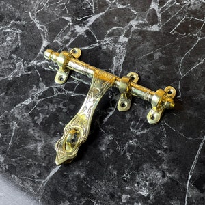 Handmade Brass Moroccan Door Lock: Vintage Sliding Bolt Handle