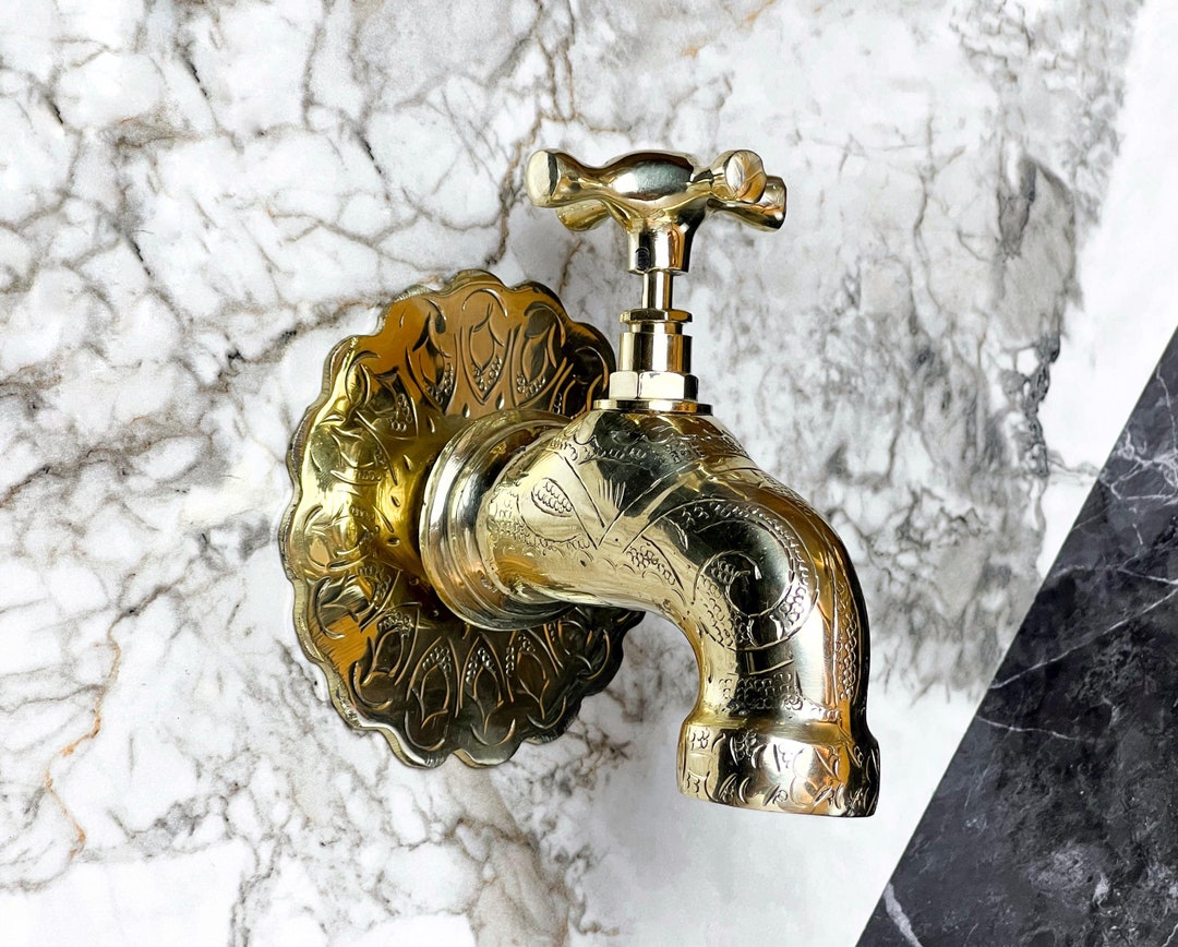 Handmade Moroccan Brass Faucet: Antique Rustic Bathroom Sink Tap - Etsy