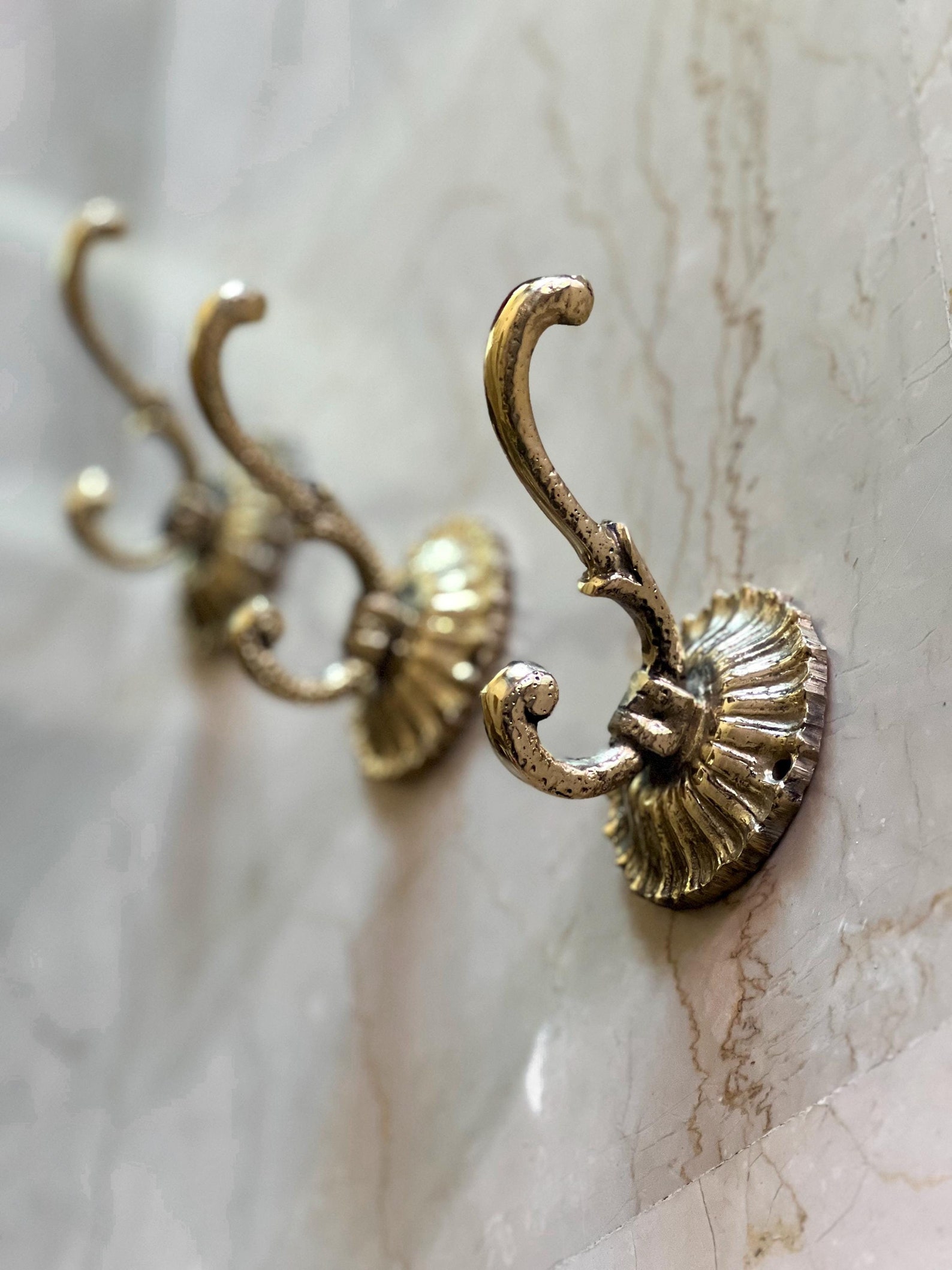 Handmade Unlacquered Brass Wall Hook | Antique Gold Brass Coat Hook, Vintage Towel Hook for ...