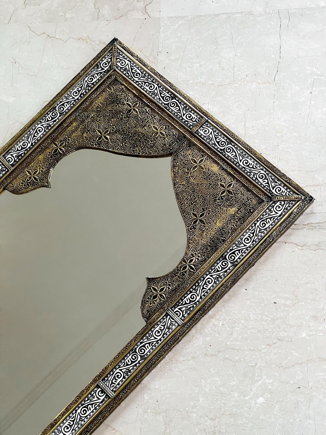 Moroccan Wall Mirror, Large Mirror, Home Decor, Bathroom, Aesthetic Design, Moroccan Brass ...