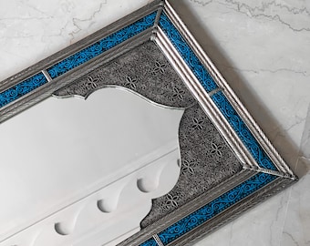 Espejo de pared de estilo árabe hecho a mano: espejo de arco marroquí para baño y sala de estar.