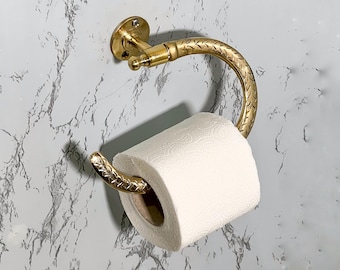 Handcrafted Solid Brass Toilet Paper Holder: Moroccan Bathroom Decor