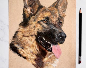 Custom Pet Portrait from Photo | Dog Art (Digital, Print, Original Drawing)