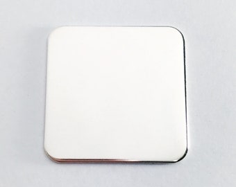 1 inch 20g Sterling Silver Rounded Squares - Jewelry Blank for Hand Stamping