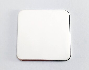 4 Pack of 1/2 inch x 22g Sterling Silver Rounded Squares - Great for creating personalized hand stamped jewelry