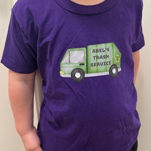 Personalized Kids Trash Truck Tee: Custom Name Garbage Day Shirt