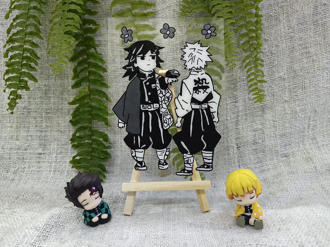Giyu Tomioka and Sanemi Anime Glass Painting Demon Slayer in Manga ...