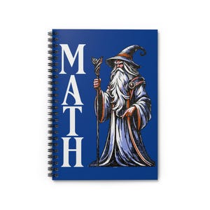 Math Wizard Spiral Notebook, Subject Notepad, Fantasy Math School Notebook, Nerdy Engineering Student Gift, STEM Student, Physics Notebook