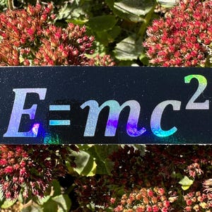 Einstein&#39;s Equations Sticker, Math equation sticker, Physics teacher, STEM Teacher, Engineer Gift, Energy Equation water bottle Sticker