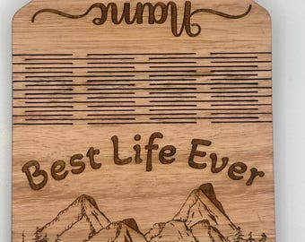 JW Contact Card Holder – Laser Engraved Mountains, "Life Ever" Phrase