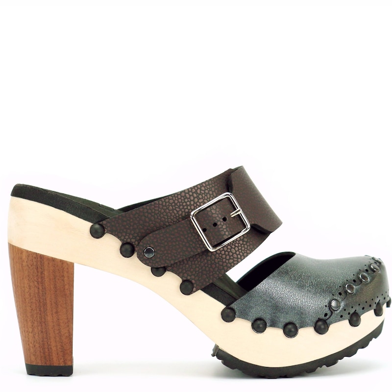 high heel clog mules