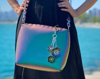 iridescent shoulder bolsa