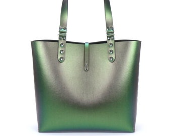 Emerald Tote Bag | Emerald Green Iridescent Tote | Vegan Tote Bag | Made in USA by Mohop