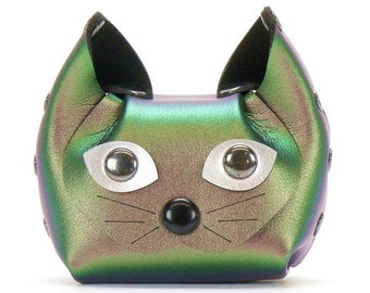 Cat Coin Purse - Earbud Case | Vegan Leather Cat Coin Purse and Earbud Cases | Vegan | Made in USA by Mohop