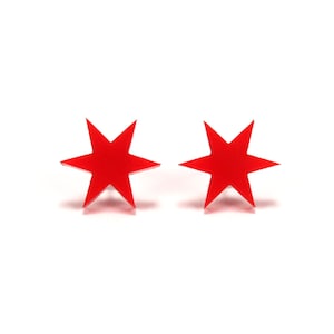 Chicago Star Earrings | Red Star Earrings | Red Acrylic Earrings | Made in USA by Mohop