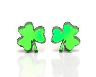 St Patricks Day Earrings | Shamrock Earrings | Clover Earrings | Free Shipping | Made in USA by Mohop