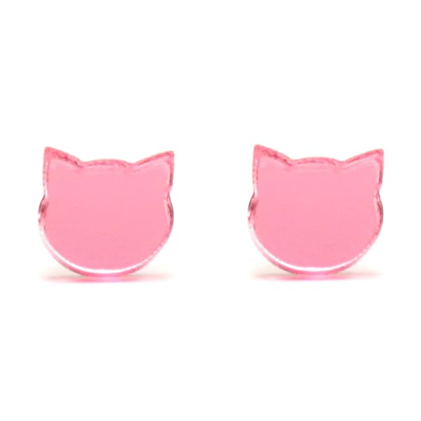 Pussy Power Earrings - Pink Cat Acrylic Earrings - F The Patriarchy - Made in USA by Mohop