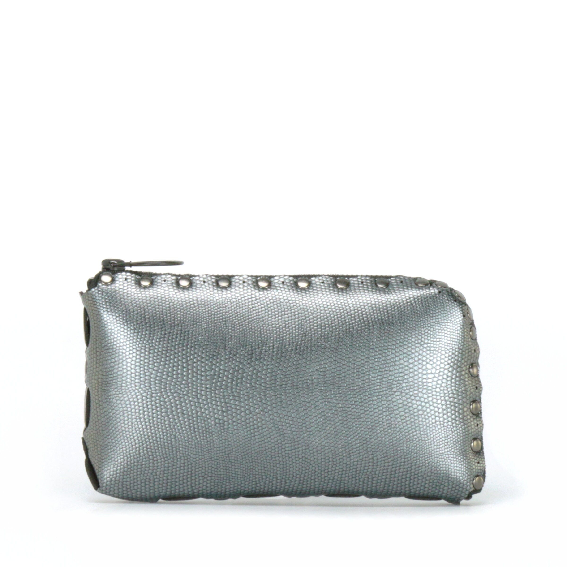 Pewter Wallet Bag, Zippered Wallet Crossbody Bag, Silver Pewter Wallet Bag, Zippered Wallet Crossbody Bag, Silver