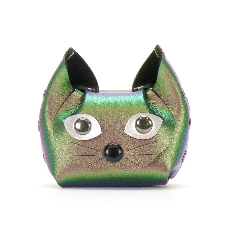 Cat Coin Purse Earbud Case Vegan Leather Cat Coin Purse and Earbud Cases Vegan Made in USA by Mohop image 1