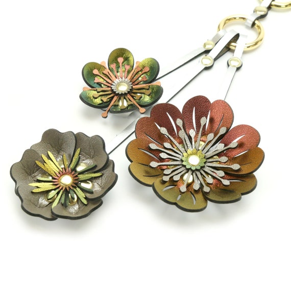 Buy Custom Leather Flower Bag Charms Online in India 