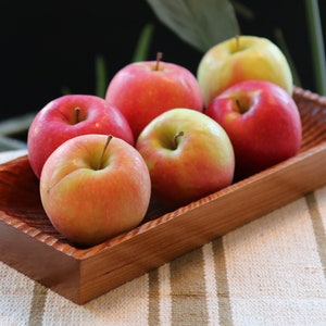 Carved Cherry Wood Bowl, Modern Cherry Wood Bowl, Wood Serving Dish, Wooden Fruit Bowl, Centerpiece, Carved Bowl