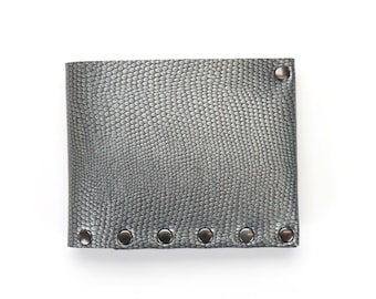 Pewter Folding Wallet | Dark Silver Wallet | Bi-Fold | Card Holder | Money Holder | Wallet | Vegan Leather Wallet | Made in USA by Mohop