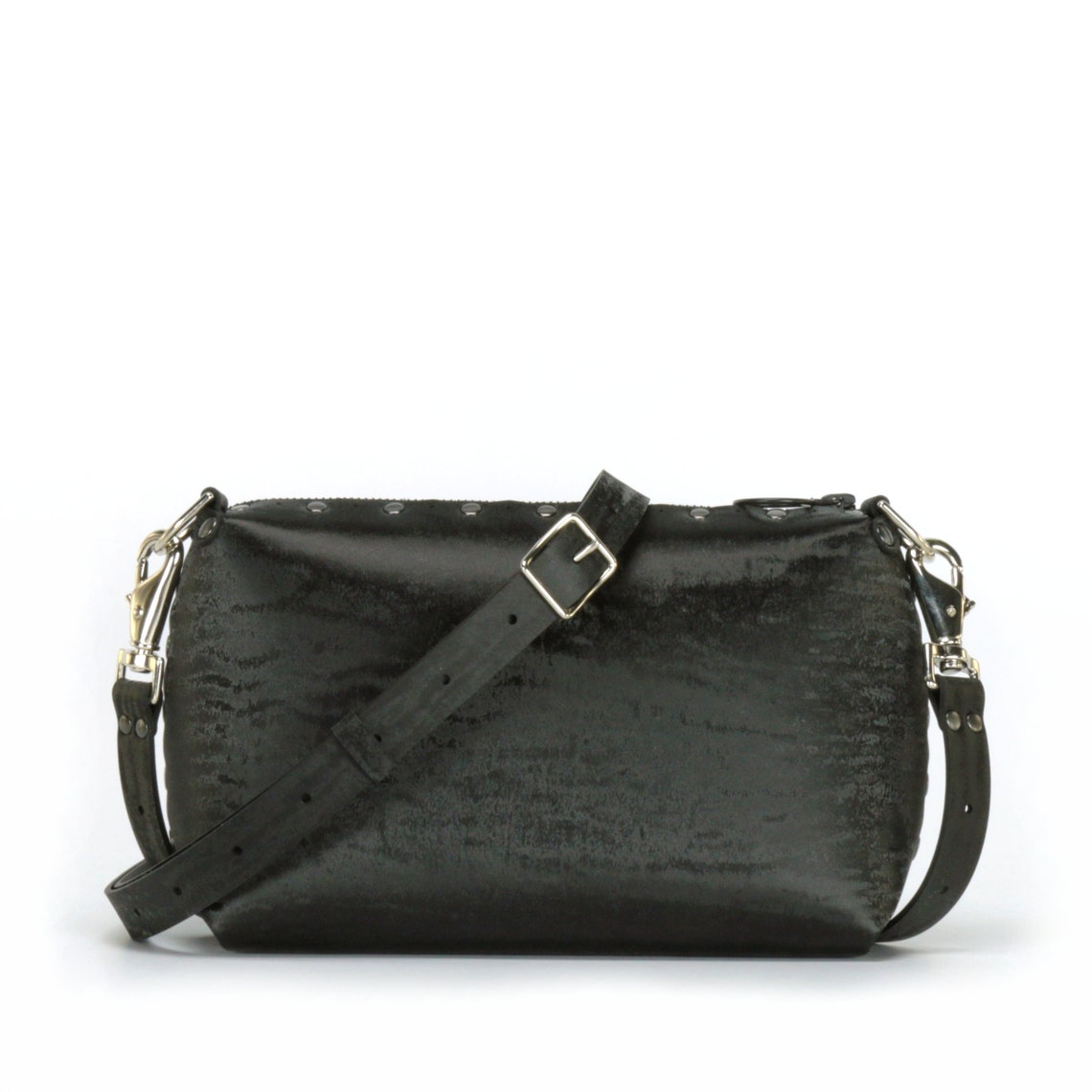 Onyx Small Crossbody Bag Personalized Handbag Black Vegan | Etsy