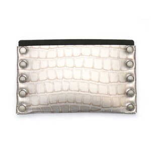 Portafoglio sottile coccodrillo | Portafoglio sottile coccodrillo argento | Titolare della carta | Portafoglio uomo | Portafoglio Slim | Portafoglio vegan in pelle | Made in USA di Mohop