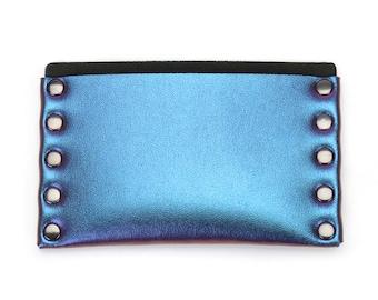 Peacock Thin Wallet | Cobalt Iridescent Thin Wallet | Card Holder | Mens Wallet | Slim Wallet | Vegan Leather Wallet | Made in USA by Mohop