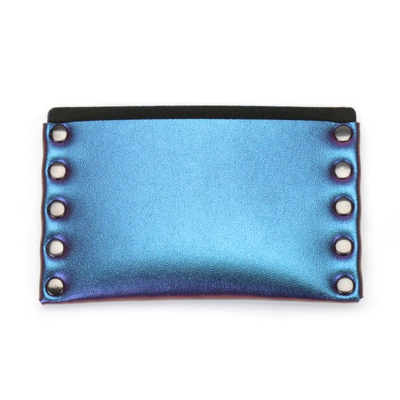 Peacock Thin Wallet | Cobalt Iridescent Thin Wallet | Card Holder | Mens Wallet | Slim Wallet | Vegan Leather Wallet | Made in USA by Mohop