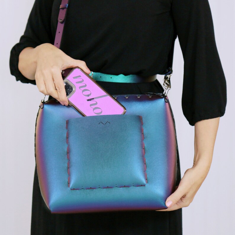 Peacock Large Crossbody Bag Vegan Leather Personalized Etsy