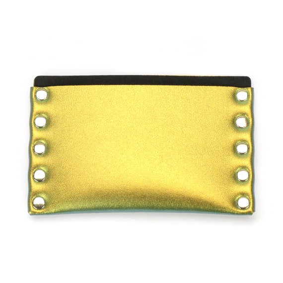 Scarab Thin Wallet Gold Iridescent Thin Wallet Card Holder Mens