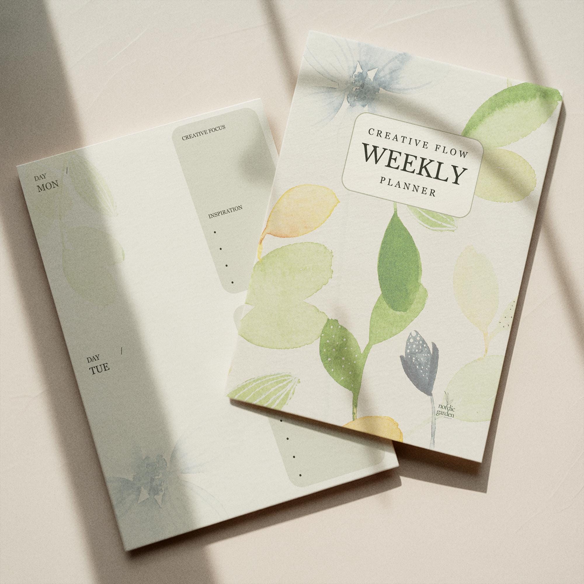 Botanical Printable Weekly Planner for Creative Flow, Undated Floral ...