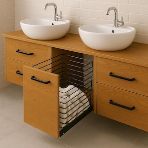Oak bathroom cabinet, hanging bathroom cabinet, oak cabinet, Badezimmerschrank aus Eiche, hängender Badezimmerschrank, Eichenschrank,