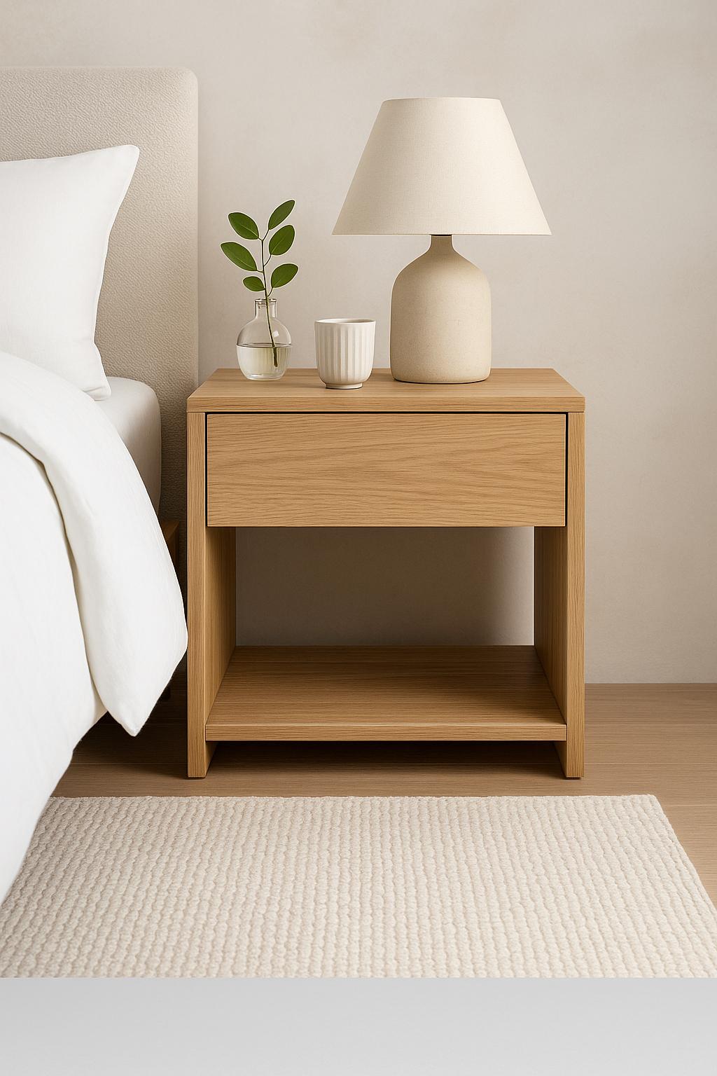 Oak bedside table, solid oak nightstand, night stand, Nachttisch aus Eiche, Nachttisch aus massiver Eiche, Nachttisch,