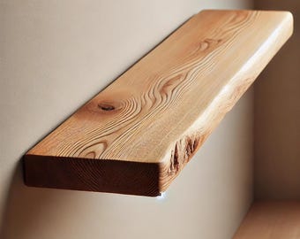 Hanging rustical oak shelf, floating oak shelf, solid oak shelf, schwebendes Regal, Regal aus massiver Eiche Hängeregal