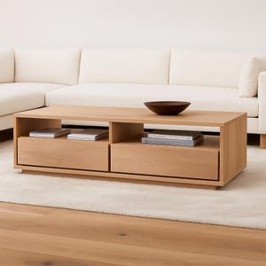 Solid Oak Coffee Table | Couchtisch aus Massivholz | Mesa de Centro Robusta – Handmade, Natural Look, Skandi Style