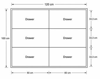 2x nightstands 55 cm W x 35 cm D x 47 cm H | Chest of drawers 120 cm W x 50 cm D x 100 cm H - Special order