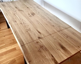 Solid oak rustical/with knots tabletops, oak tabletop, natural oak, solid oak, custom-made tabletops, Tischplatte aus Eiche