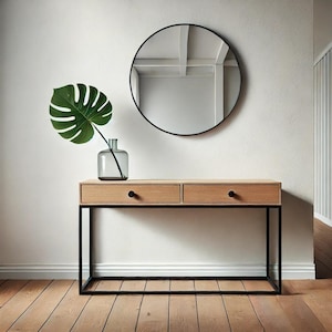 Oak console in loft style, oak console, oak dressing table in loft style, oak furniture, handmade, Eichenkonsole im Loftstil, Eichenfrisur