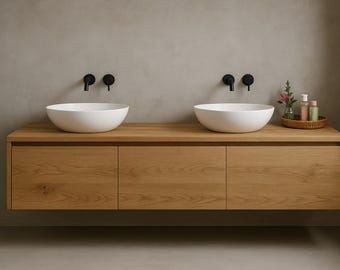 Oak bathroom cabinet, hanging bathroom cabinet, oak cabinet, Badezimmerschrank aus Eiche, hängender Badezimmerschrank, Eichenschrank,
