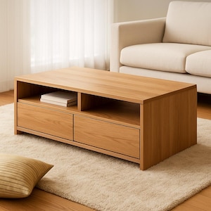 Solid Oak Coffee Table | Couchtisch aus Massivholz | Mesa de Centro Robusta – Handmade, Natural Look, Skandi Style