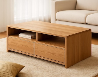 Solid Oak Coffee Table | Couchtisch aus Massivholz | Mesa de Centro Robusta – Handmade, Natural Look, Skandi Style
