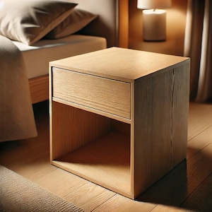 Oak bedside table, solid oak nightstand, night stand, Nachttisch aus Eiche, Nachttisch aus massiver Eiche, Nachttisch,