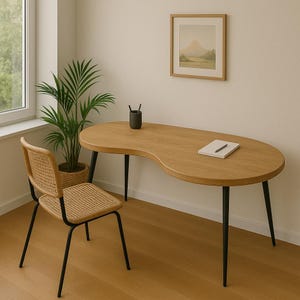 Oak desk top, rounded edge of the top, comfortable worktop,Schreibtischplatte aus Eiche, abgerundete Tischkante, bequeme Arbeitsplatte,