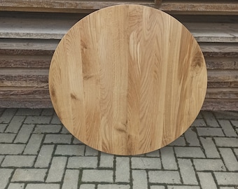 オーク無垢材の丸型テーブルトップ、オーク材のテーブルトップ、天然オーク、オーク無垢材、特注テーブルトップ、アイヒェンプレート、円形アイヒェンプレート