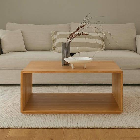 Solid Oak Coffee Table | Couchtisch aus Massivholz | Mesa de Centro Robusta – Handmade, Natural Look, Skandi Style