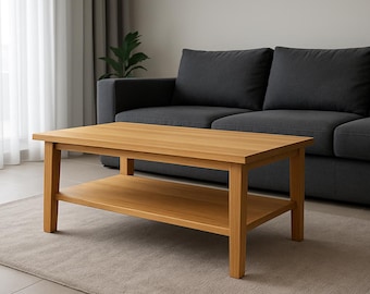 Solid Oak Coffee Table | Couchtisch aus Massivholz | Mesa de Centro Robusta – Handmade, Natural Look, Skandi Style